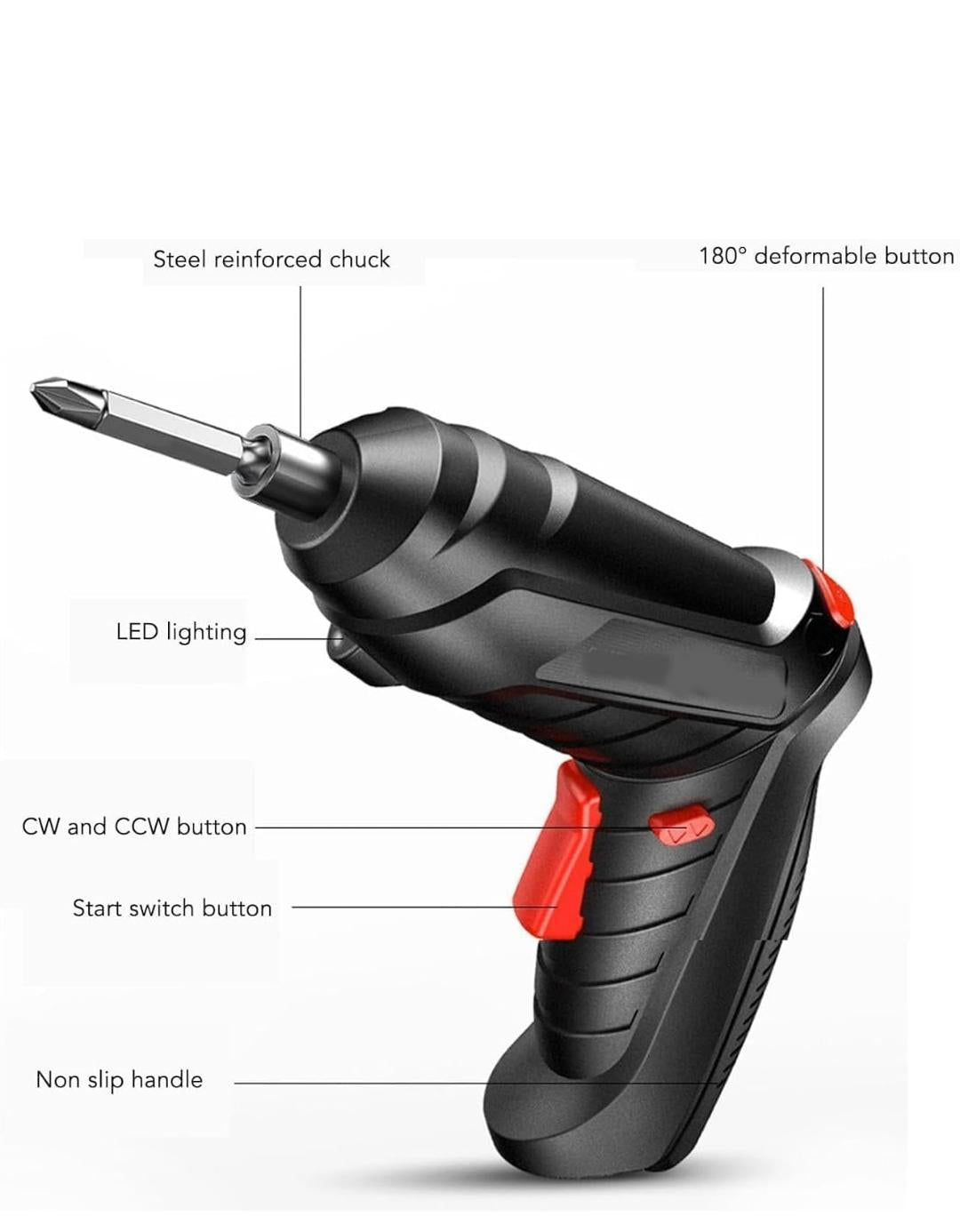 CORDLESS RECHARGEABLE ELECTRIC SCREWDRIVER KIT