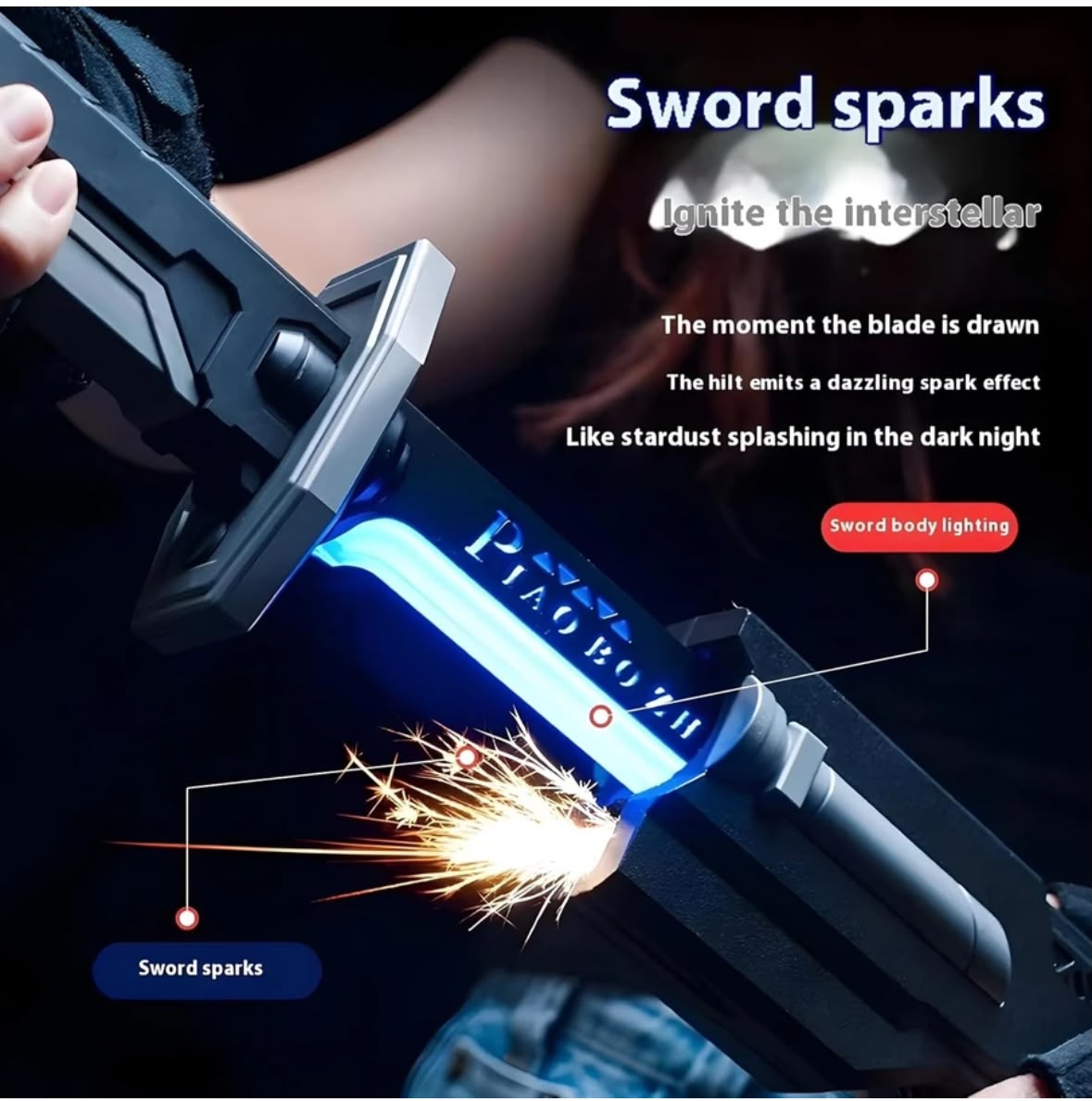 ⚔️ LED LIGHT-UP SPARK EFFECT TOY SWORD