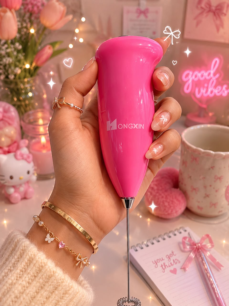 PORTABLE MINI ELECTRIC MILK FROTHER AND DRINK MIXER