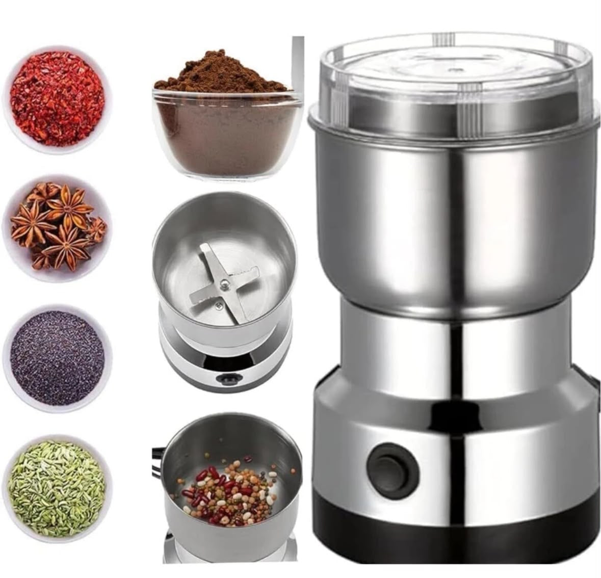NIMA ELECTRIC STAINLESS STEEL SPICE AND COFFEE BEAN GRINDER