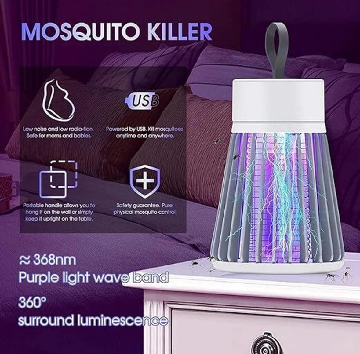 ELECTRONIC INSECT ZAPPER AND LED MOSQUITO KILLER LAMP