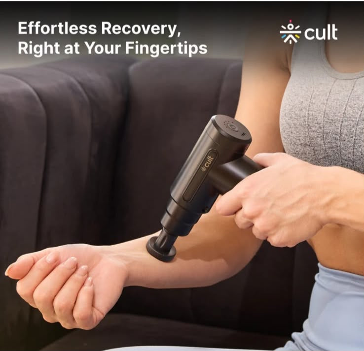CULT PORTABLE MINI MASSAGE GUN WITH INTERCHANGEABLE HEADS
