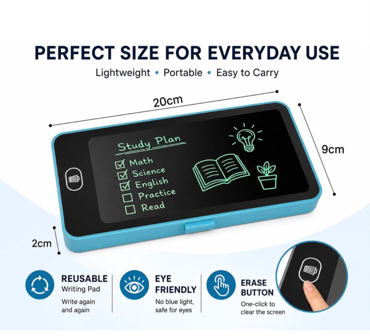 2-IN-1 MULTIFUNCTIONAL LCD WRITING PENCIL BOX FOR KIDS
