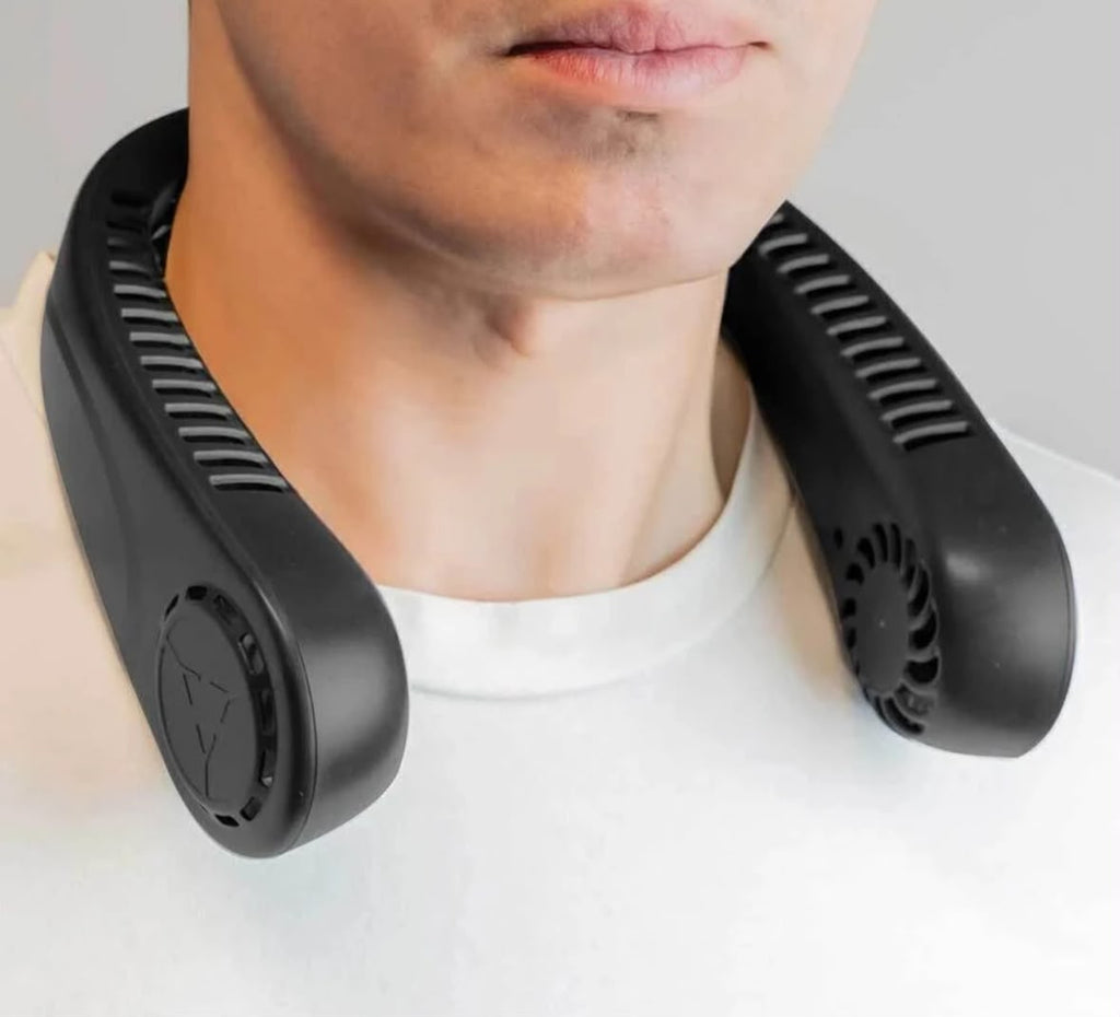 PORTABLE BLADELESS HANGING NECK FAN FOR HANDS-FREE PERSONAL COOLING