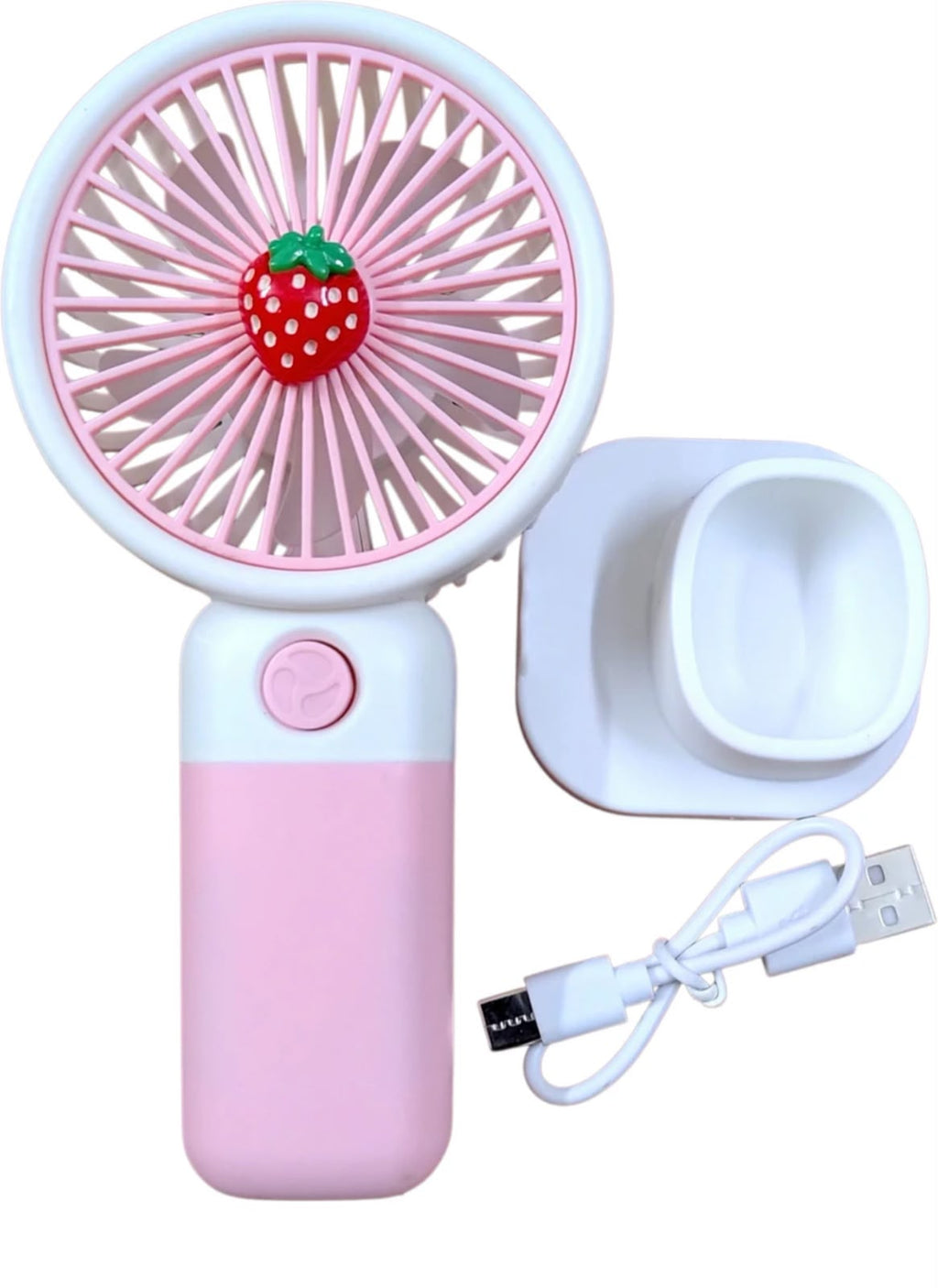 MINI PORTABLE HANDHELD FAN WITH DESKTOP CRADLE BASE