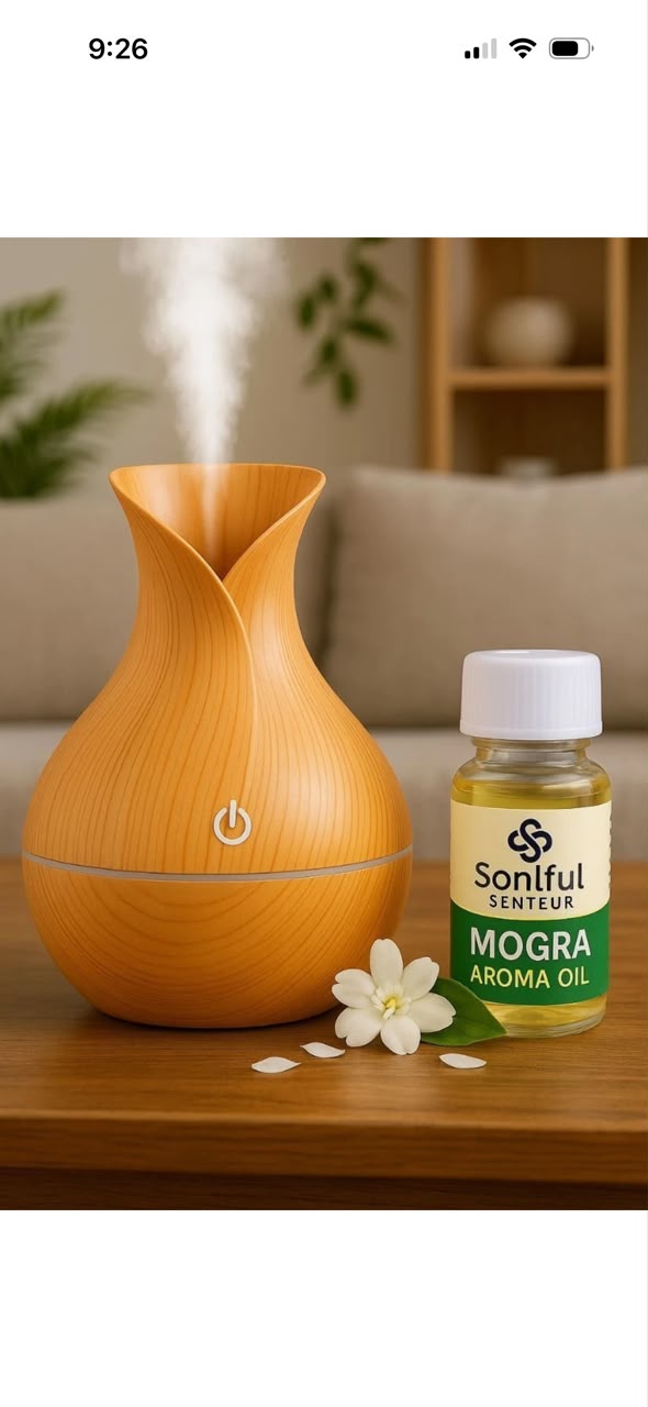 WOOD GRAIN PETAL MOUTH ULTRASONIC HUMIDIFIER AND ESSENTIAL OIL DIFFUSER
