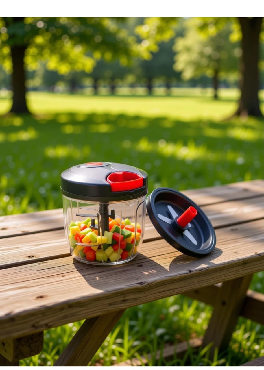 MANUAL HAND-PULL VEGETABLE CHOPPER AND FOOD PROCESSOR