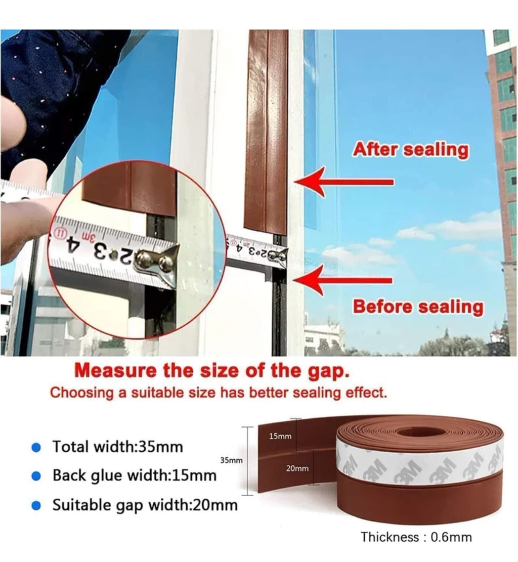 WEATHERPROOF SELF-ADHESIVE DOOR AND WINDOW WEATHER STRIPPING SEAL