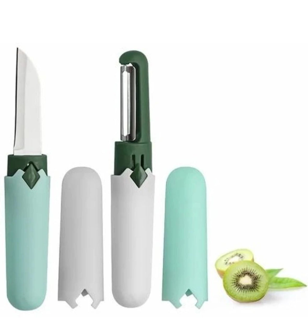 MULTI-FUNCTIONAL 2-IN-1 FRUIT KNIFE AND VEGETABLE PEELER SET