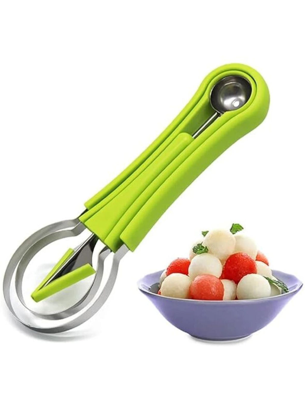 MULTIFUNCTIONAL 4-IN-1 STAINLESS STEEL FRUIT BALL SCOOPER AND CARVING TOOL SET