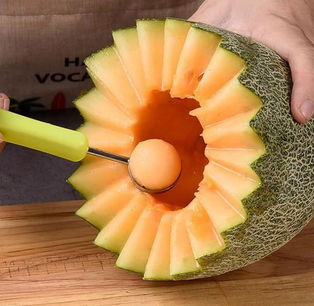 MULTIFUNCTIONAL 4-IN-1 STAINLESS STEEL FRUIT BALL SCOOPER AND CARVING TOOL SET