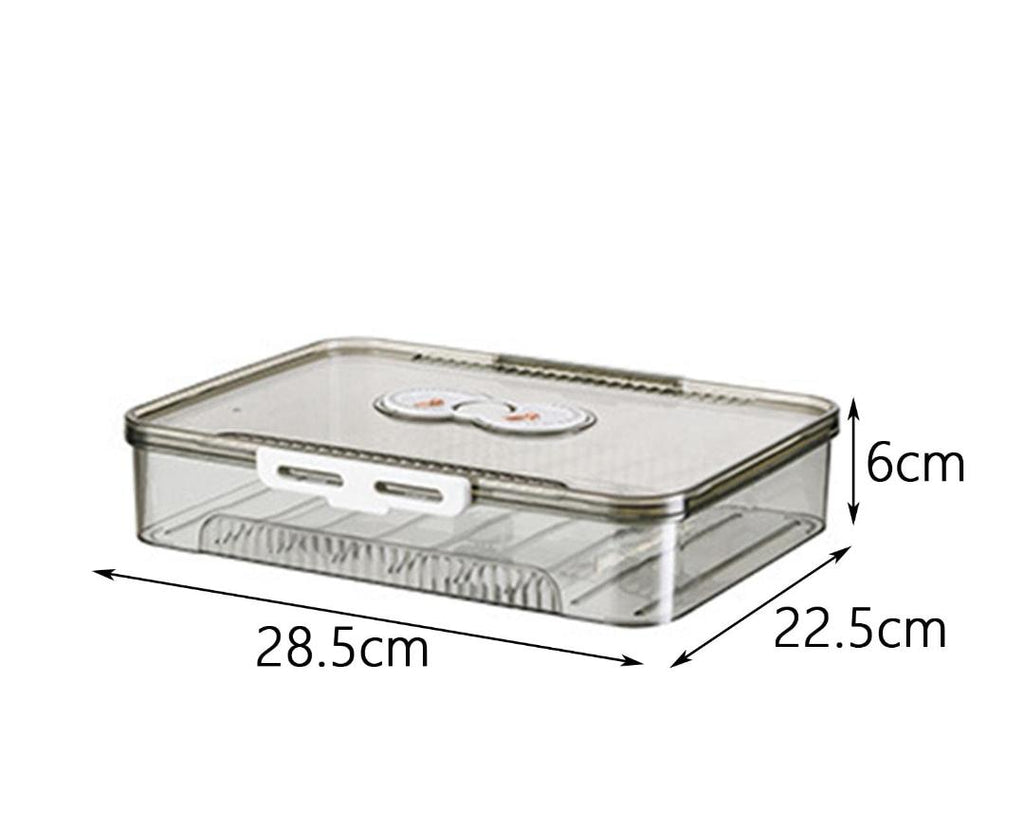 STACKABLE FOOD STORAGE CONTAINER WITH FRESHNESS DIAL – REFRIGERATOR ORGANIZER BIN