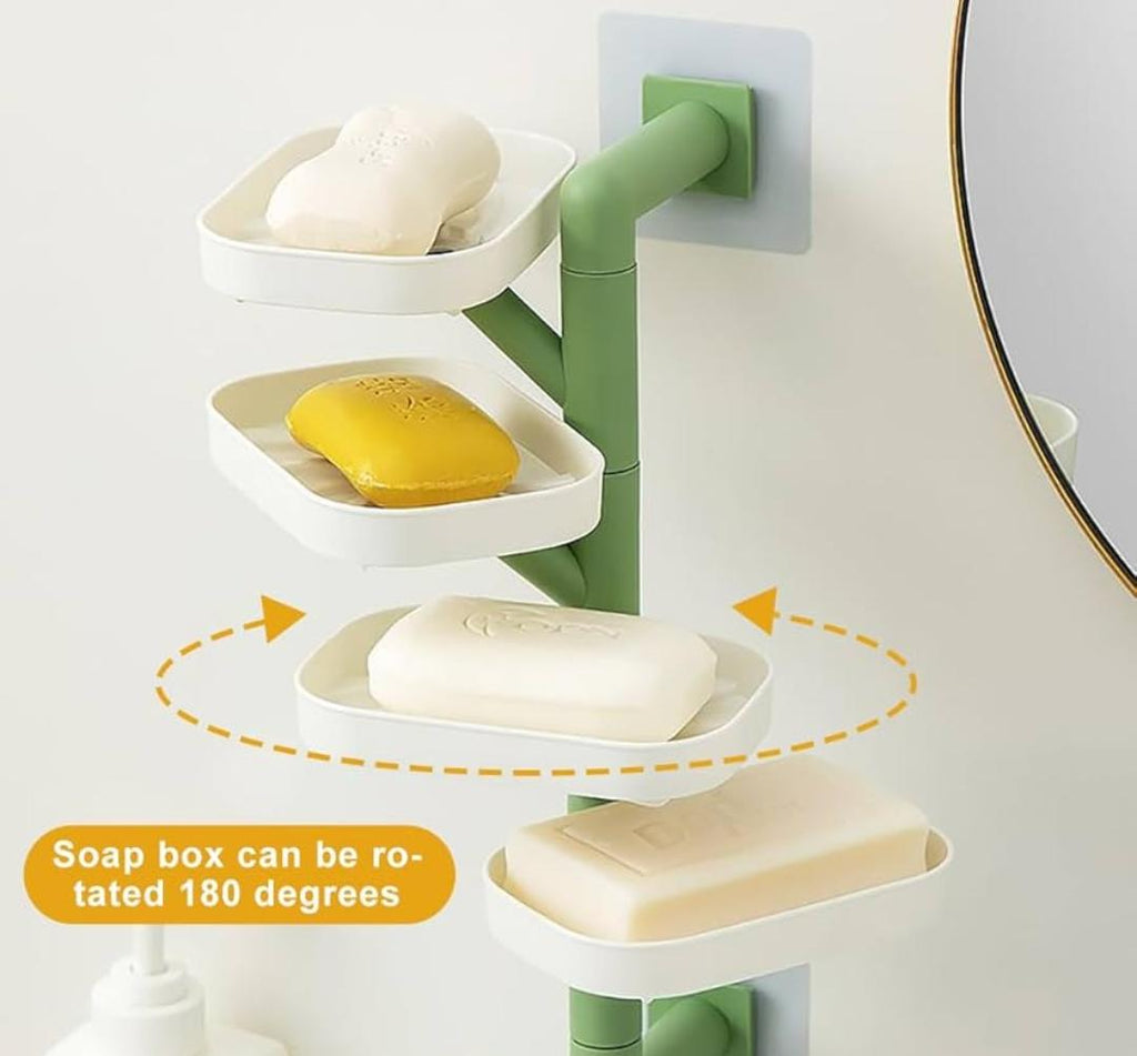 MULTI-TIER ROTATABLE WALL-MOUNTED SOAP HOLDER