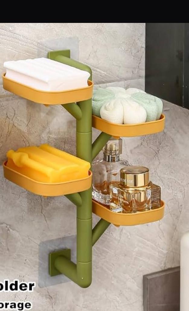 MULTI-TIER ROTATABLE WALL-MOUNTED SOAP HOLDER
