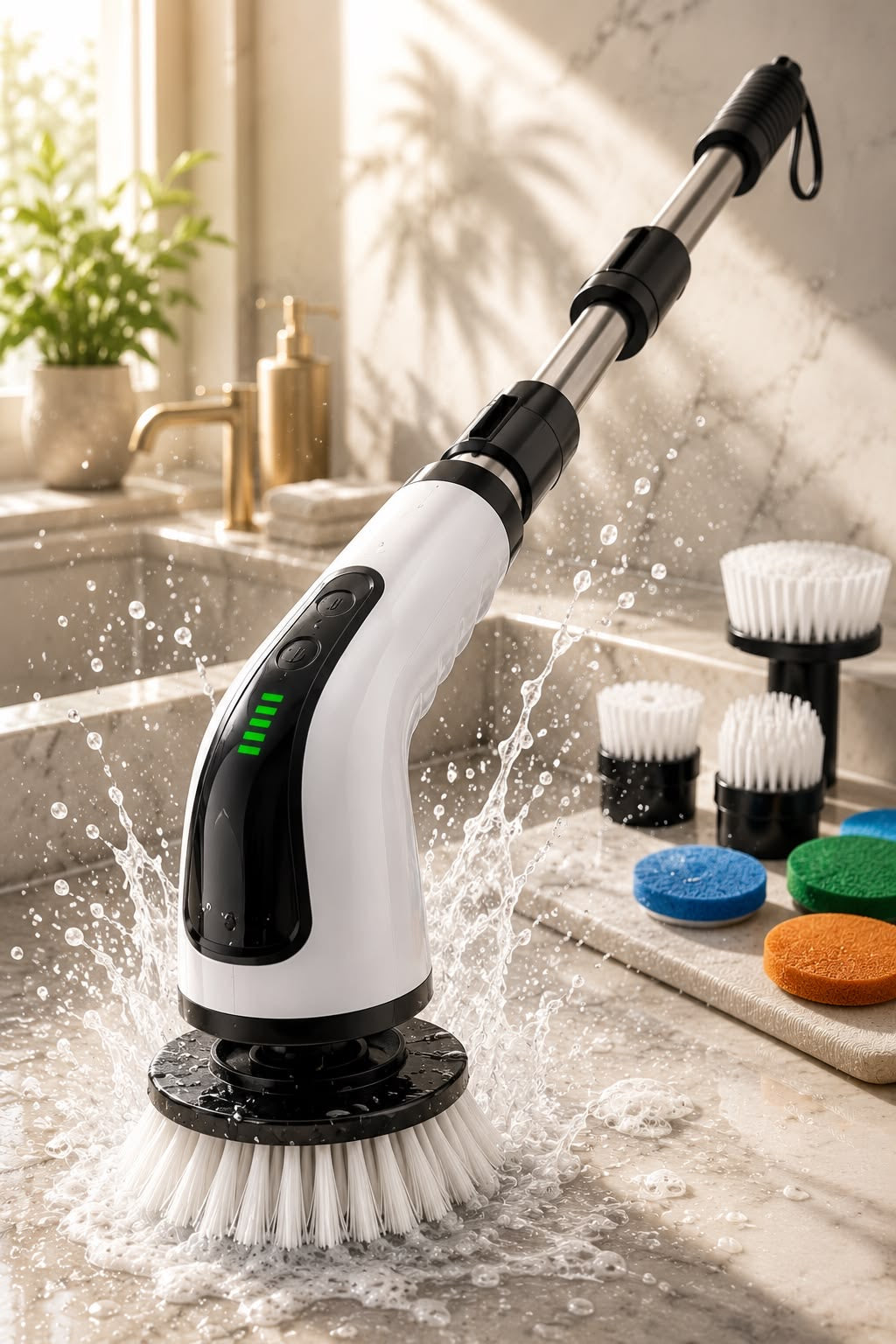 9-in-1 Electric Spin Scrubber – Cordless Rechargeable Cleaning Brush with Extension Handle