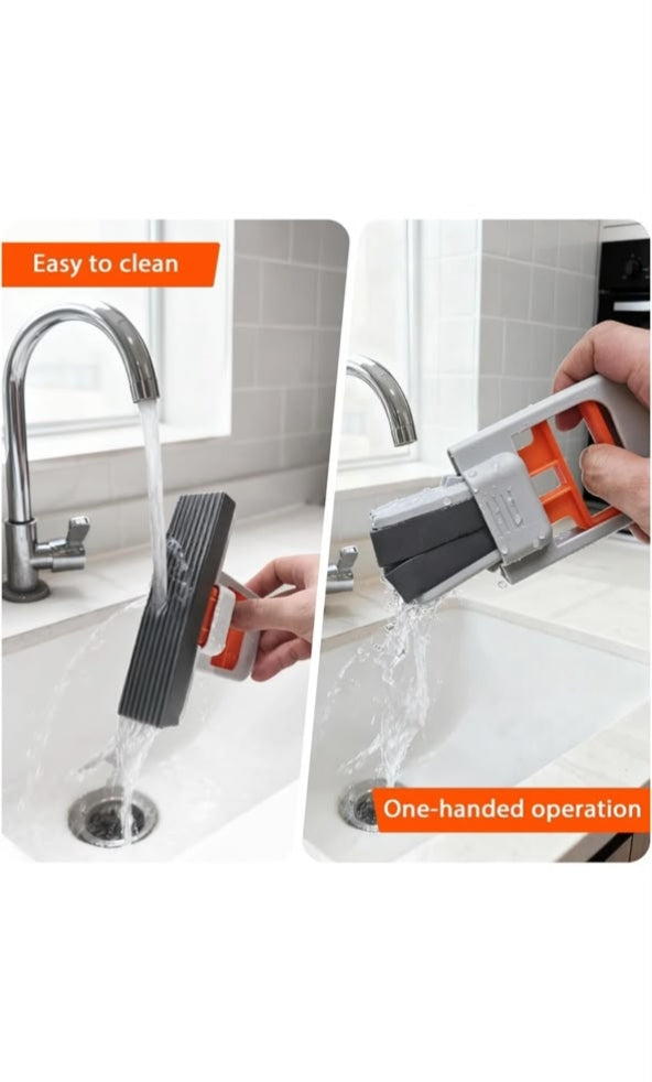 FOLDABLE HANDHELD FLOOR CLEANING SPONGE BRUSH