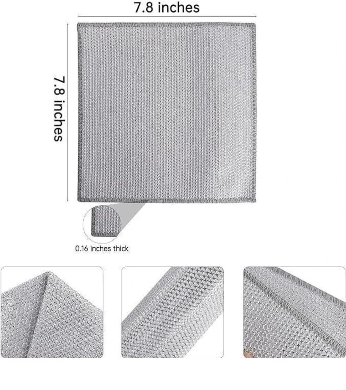 10-PIECE MULTIPURPOSE WIRE DISHWASHING RAG SET – NON-SCRATCH METALLIC MESH CLEANING CLOTHS FOR DISHES, PANS, STOVE TOPS, AND HOUSEHOLD SCRUBBING