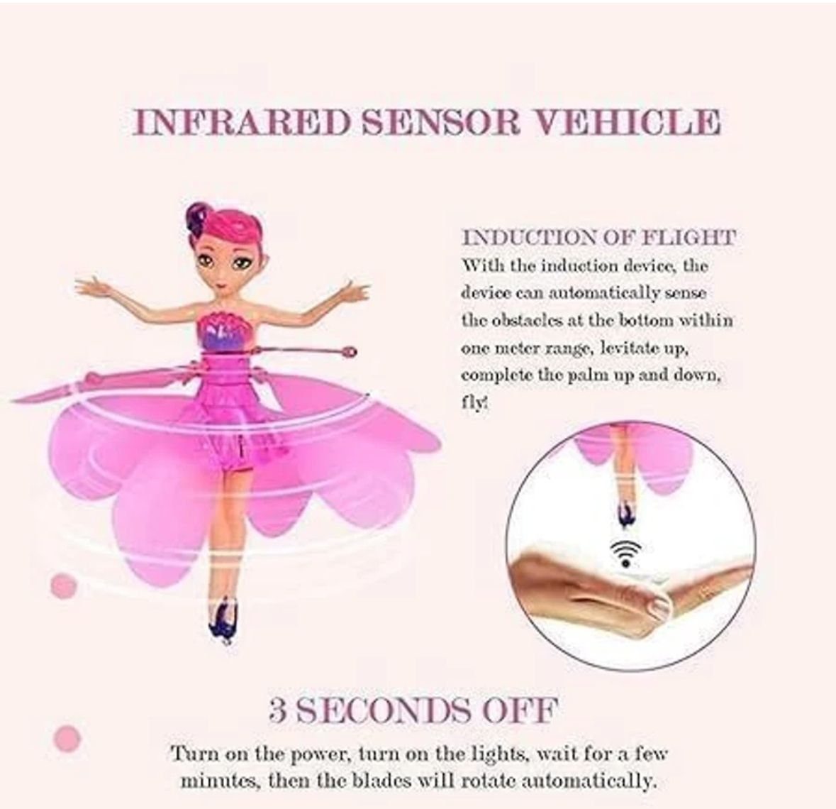 MAGIC FLYING PRINCESS DOLL – INFRARED INDUCTION CONTROLLED FLYING FAIRY TOY WITH LED LIGHTS FOR KIDS