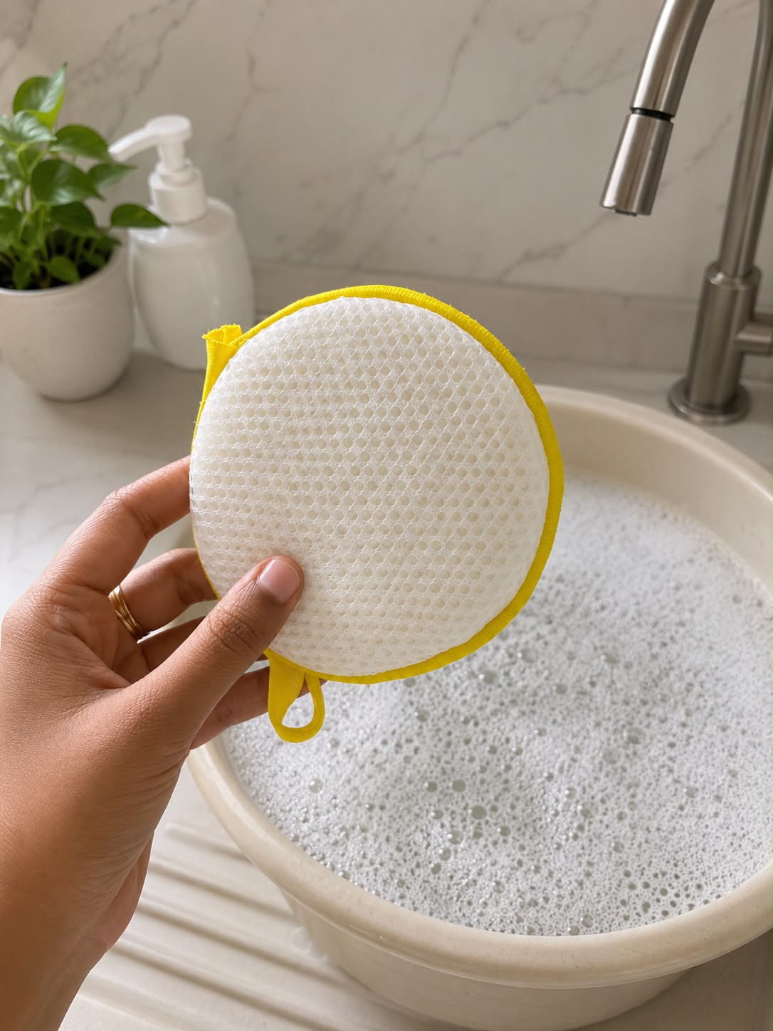 10-PIECE DOUBLE-SIDED MULTIPURPOSE DISHWASHING SPONGE SET – SCRATCH-FREE WIRE MESH AND SOFT MICROFIBER SCRUBBER PADS FOR KITCHEN AND HOUSEHOLD CLEANING