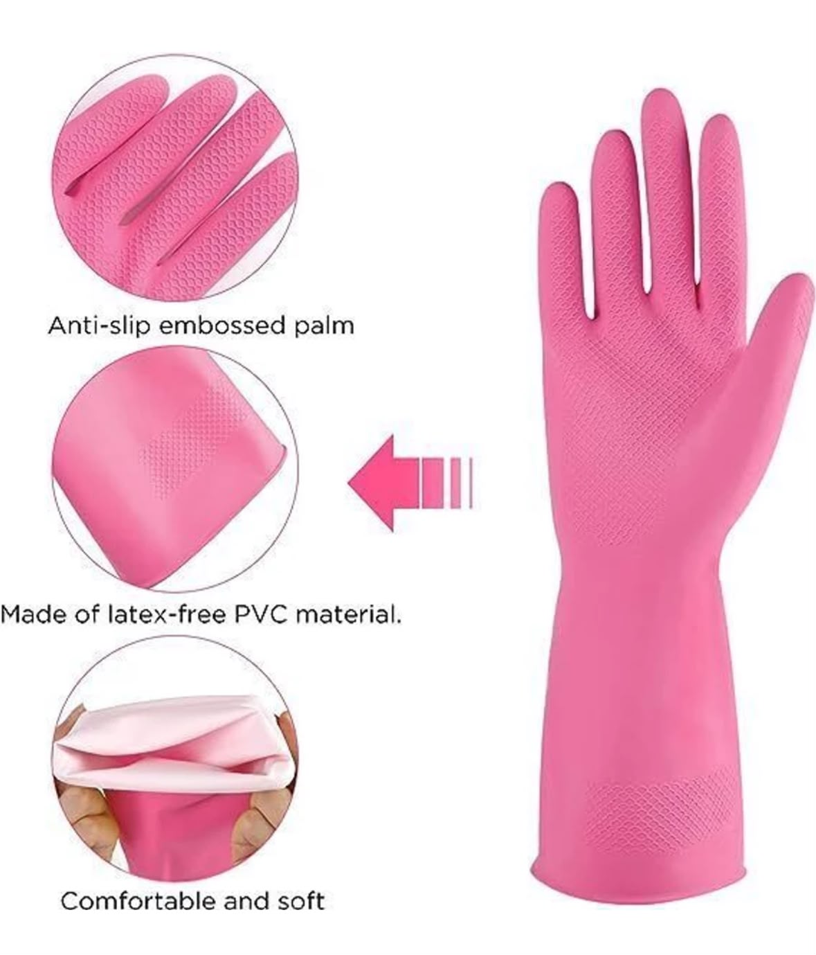 PREMIUM WATERPROOF RUBBER CLEANING GLOVES – REUSABLE MULTIPURPOSE HOUSEHOLD LATEX GLOVES WITH NON-SLIP GRIP FOR DISHWASHING, LAUNDRY, AND KITCHEN CLEANING