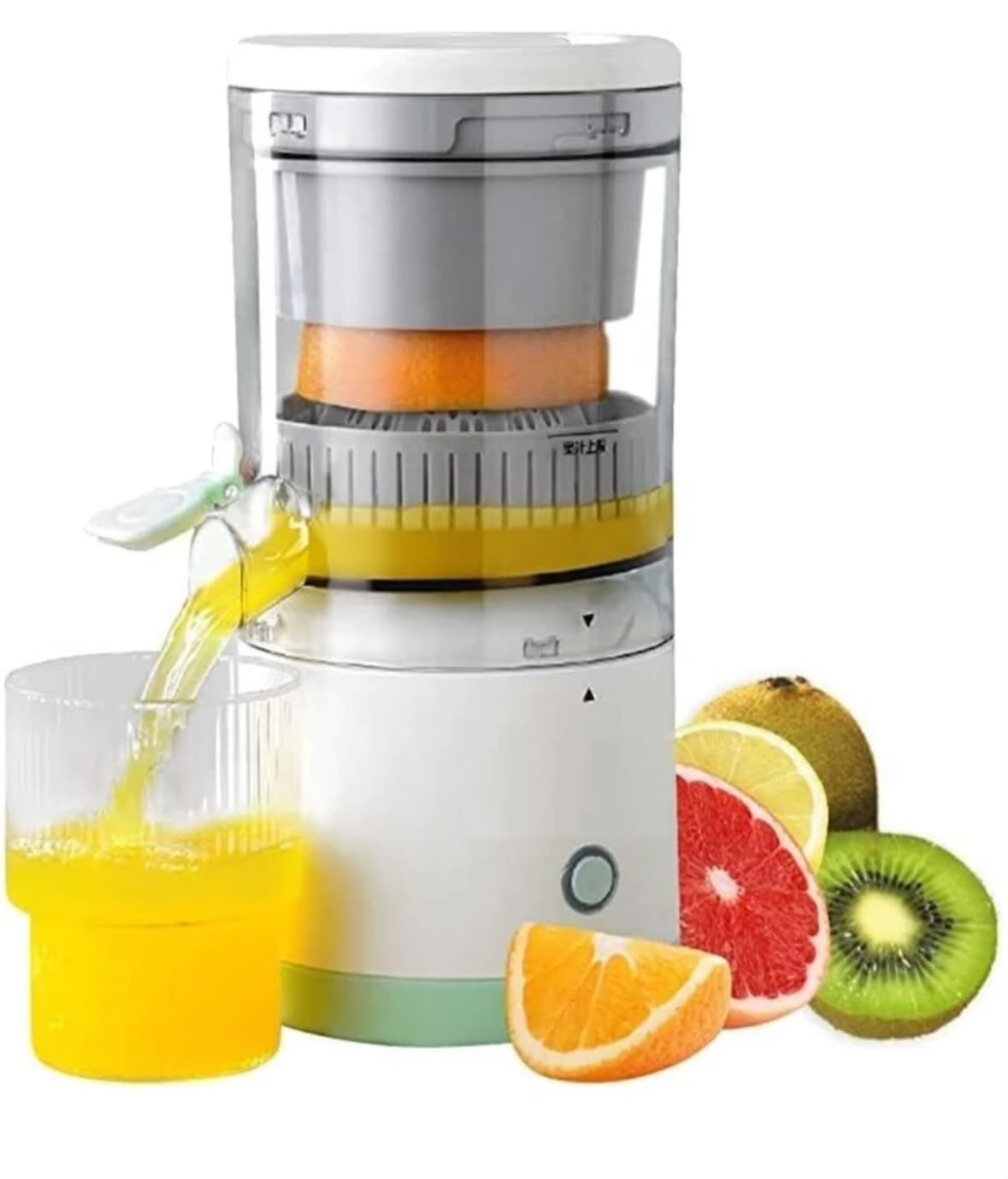 PORTABLE ELECTRIC CITRUS JUICER – WIRELESS AUTOMATIC ORANGE JUICE SQUEEZER WITH USB RECHARGEABLE BATTERY, ONE-BUTTON OPERATION FOR FRESH FRUIT JUICING