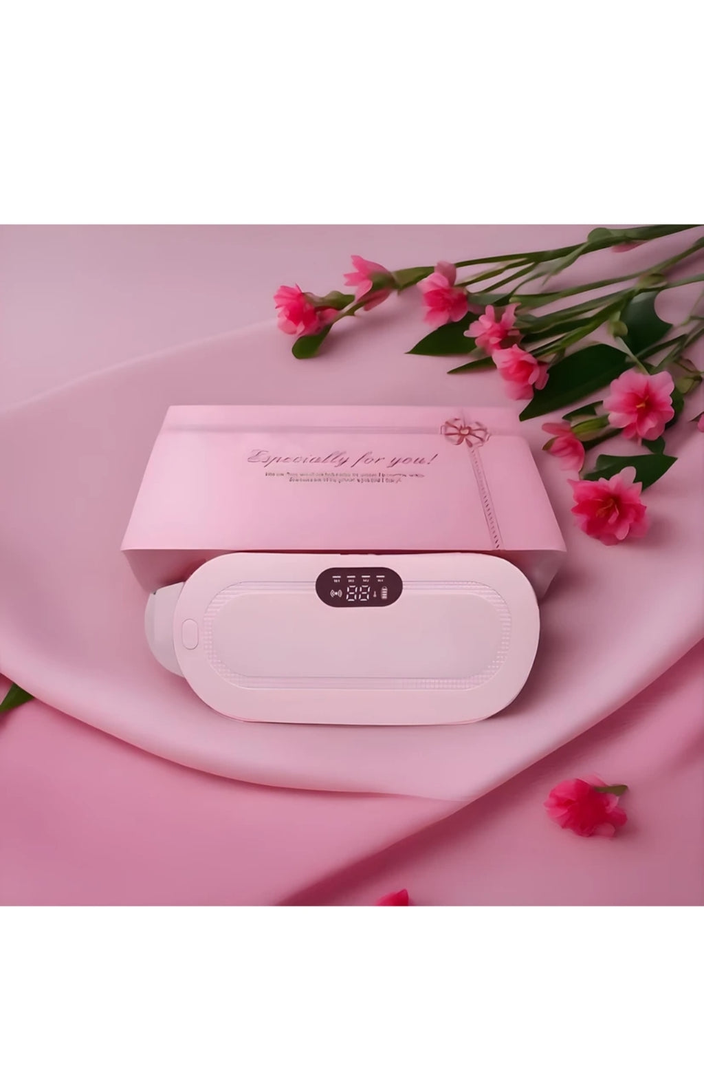 PORTABLE MENSTRUAL HEATING PAD - CORDLESS ELECTRIC PERIOD CRAMP RELIEF BELLY MASSAGER BELT
