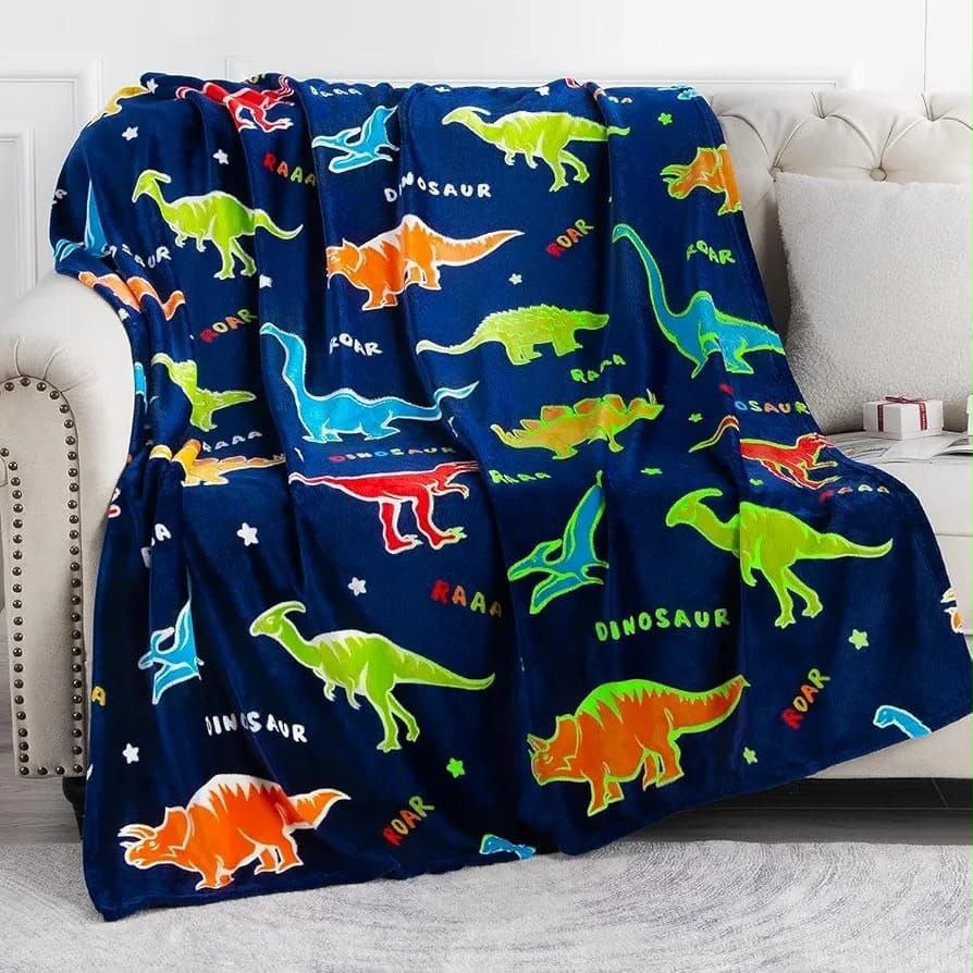 PREMIUM GLOW IN THE DARK UNICORN BLANKET - ULTRA SOFT RAINBOW FLANNEL FLEECE THROW FOR KIDS, PERFECT FOR COZY NIGHTS AND BEDROOM DECOR