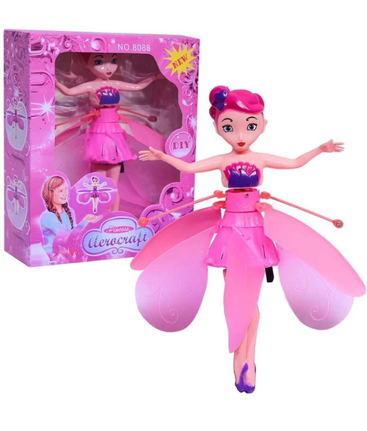 MAGIC FLYING PRINCESS DOLL – INFRARED INDUCTION CONTROLLED FLYING FAIRY TOY WITH LED LIGHTS FOR KIDS