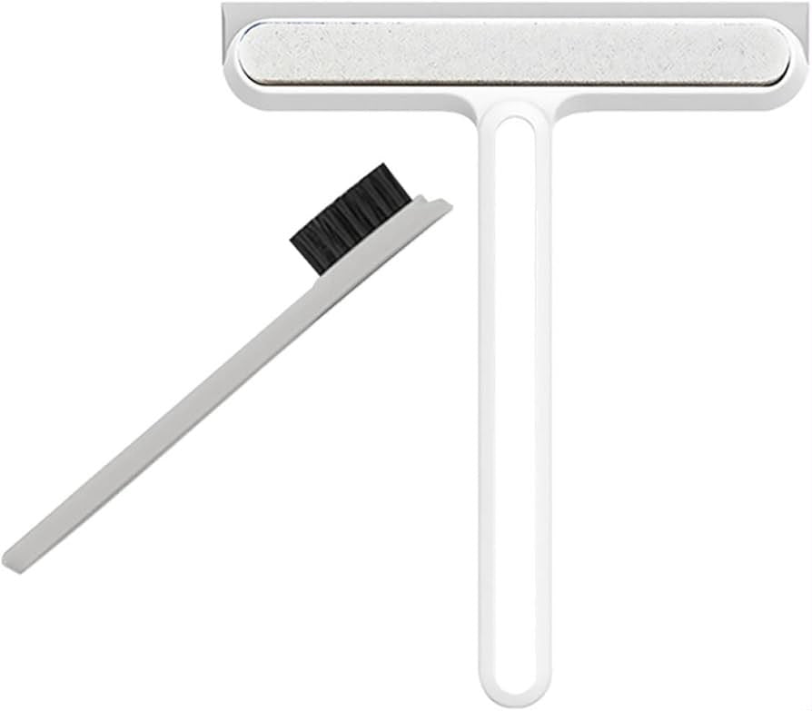 2-IN-1 WINDOW SQUEEGEE AND GROOVE CLEANING BRUSH SET – MULTIPURPOSE HANDHELD GLASS SCRUBBER AND GAP CLEANER TOOL FOR BATHROOM, TILES, AND CAR WINDOWS