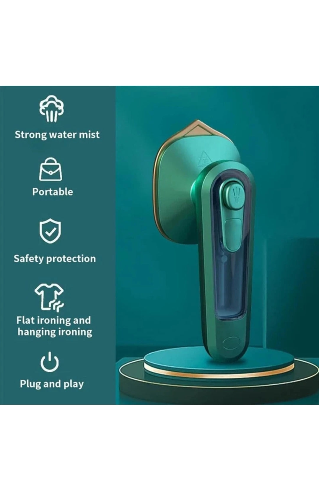 PORTABLE HANDHELD GARMENT STEAMER - MINI ELECTRIC STEAM IRON FOR HOME & TRAVEL