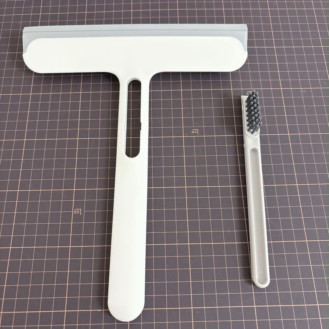 2-IN-1 WINDOW SQUEEGEE AND GROOVE CLEANING BRUSH SET – MULTIPURPOSE HANDHELD GLASS SCRUBBER AND GAP CLEANER TOOL FOR BATHROOM, TILES, AND CAR WINDOWS