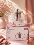 PREMIUM HEAT-RESISTANT GLASS TEAPOT WITH STAINLESS STEEL INFUSER – 1.0L