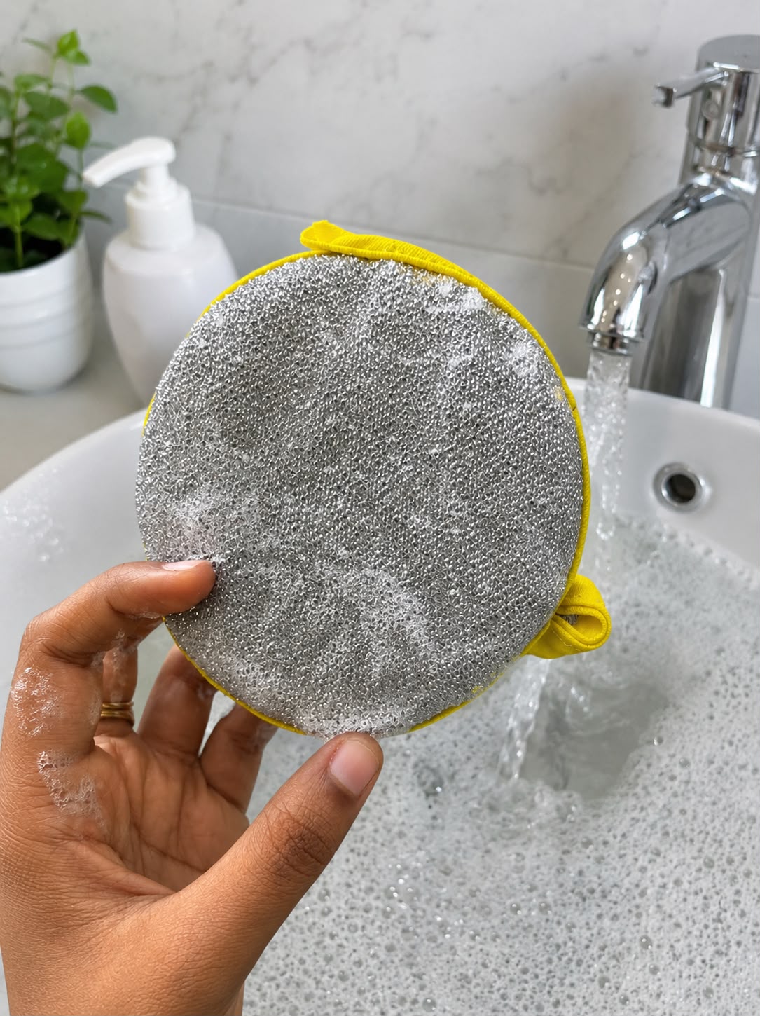 10-PIECE DOUBLE-SIDED MULTIPURPOSE DISHWASHING SPONGE SET – SCRATCH-FREE WIRE MESH AND SOFT MICROFIBER SCRUBBER PADS FOR KITCHEN AND HOUSEHOLD CLEANING