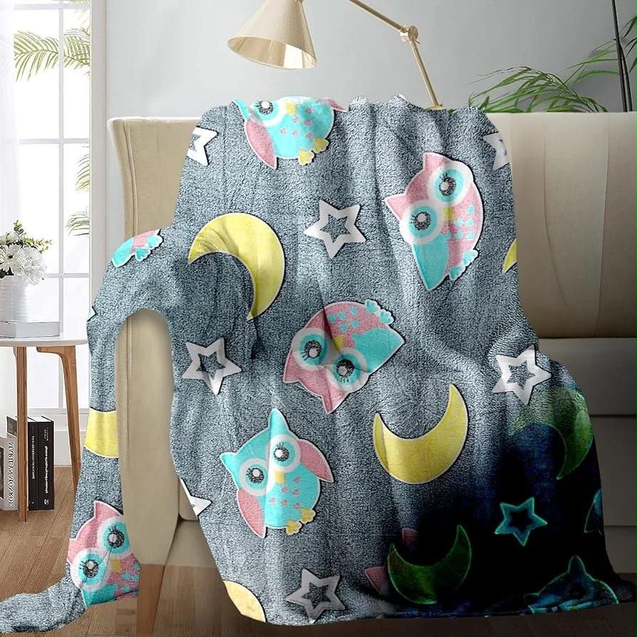 PREMIUM GLOW IN THE DARK UNICORN BLANKET - ULTRA SOFT RAINBOW FLANNEL FLEECE THROW FOR KIDS, PERFECT FOR COZY NIGHTS AND BEDROOM DECOR