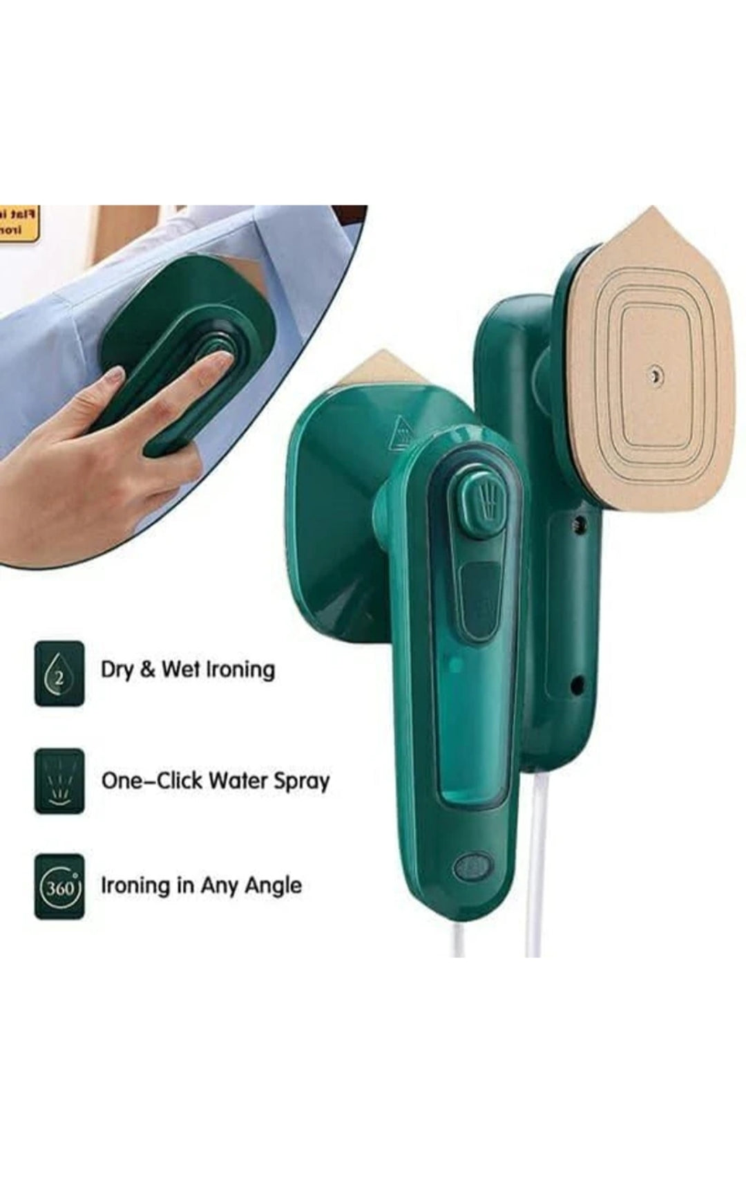 PORTABLE HANDHELD GARMENT STEAMER - MINI ELECTRIC STEAM IRON FOR HOME & TRAVEL