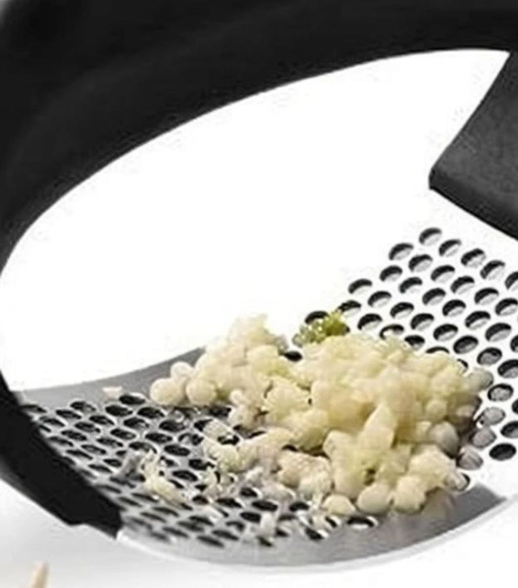 PREMIUM STAINLESS STEEL GARLIC PRESS ROCKER – ERGONOMIC HANDHELD GARLIC CRUSHER AND MINCER KITCHEN TOOL