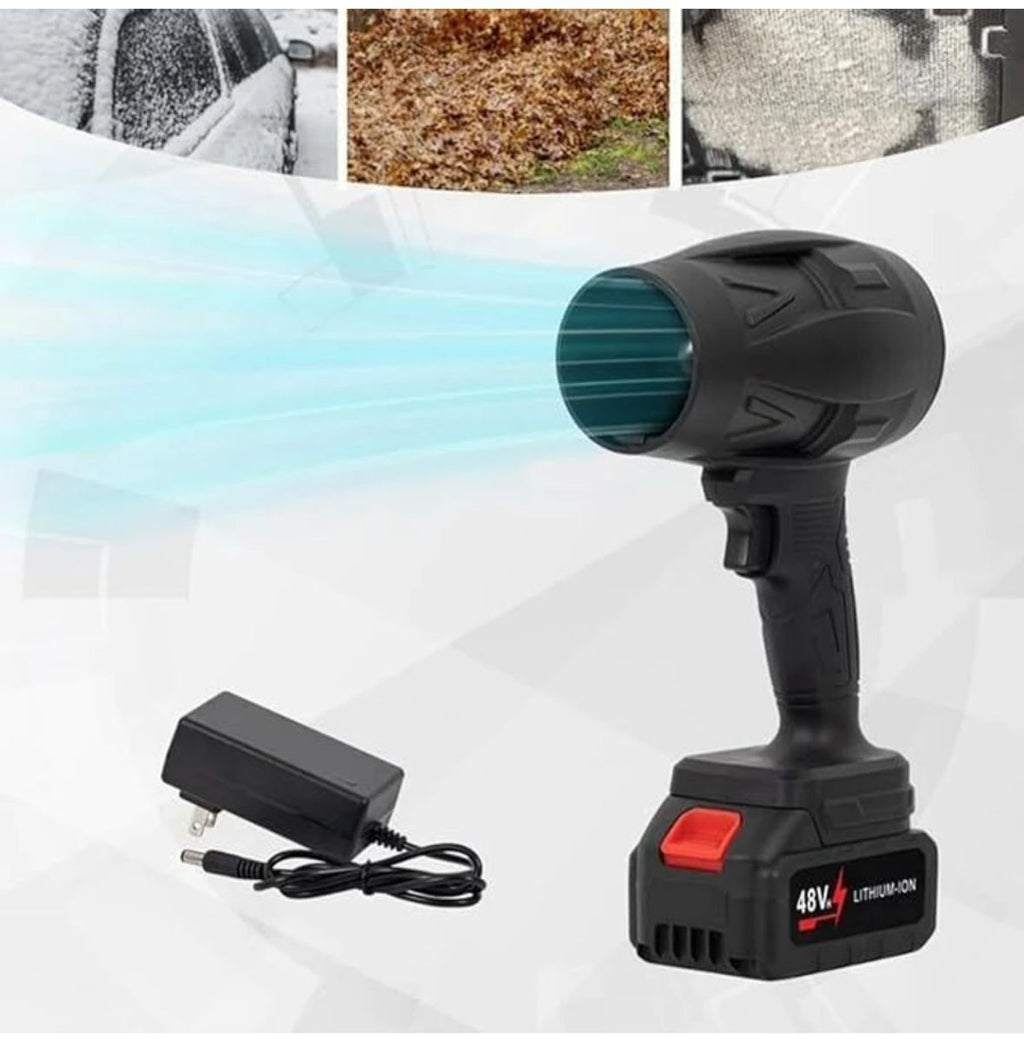 48V CORDLESS TURBO JET FAN – PORTABLE HIGH-VELOCITY AIR BLOWER AND MINI DUST CLEANER WITH VARIABLE SPEED SWITCH