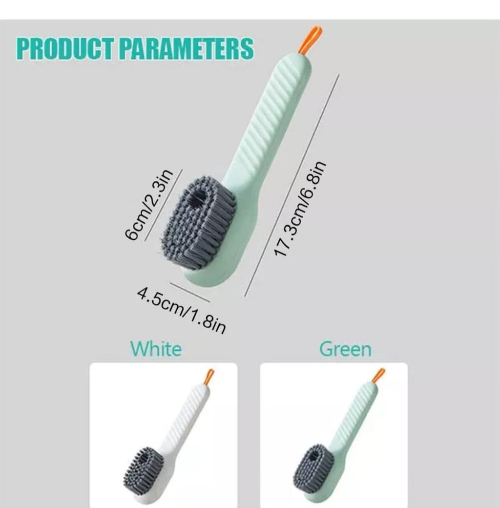 MULTIFUNCTIONAL LIQUID DISPENSING SHOE CLEANING BRUSH – ERGONOMIC SOFT-BRISTLE SCRUBBER FOR SHOES, CLOTHES, AND HOUSEHOLD CLEANING
