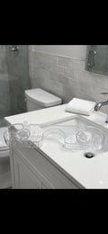 PREMIUM CLEAR ACRYLIC SINK-BRIDGE STORAGE TRAY – OVER-THE-SINK SPACE-SAVING VANITY ORGANIZER WITH SUCTION CUPS