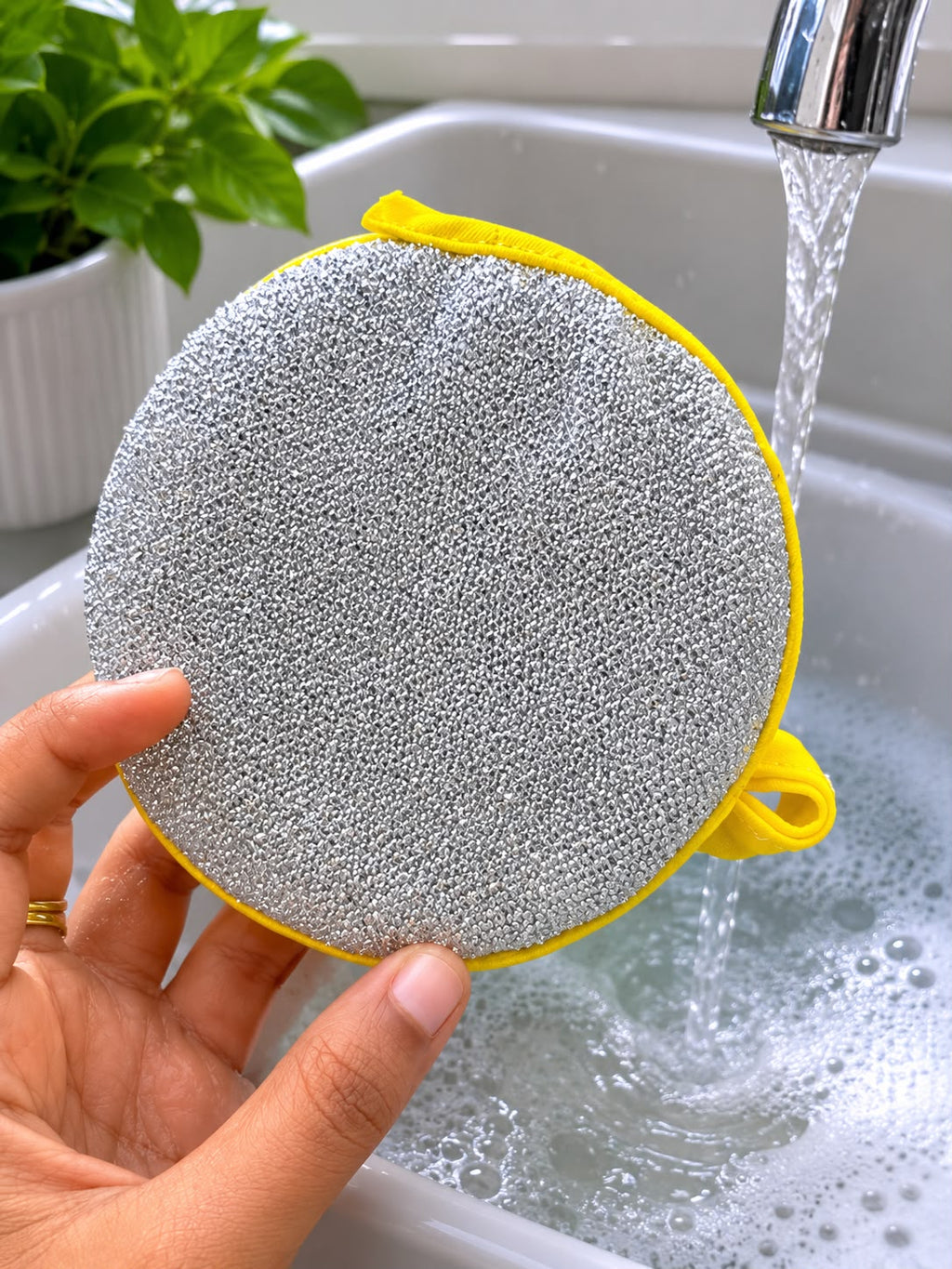 10-PIECE DOUBLE-SIDED MULTIPURPOSE DISHWASHING SPONGE SET – SCRATCH-FREE WIRE MESH AND SOFT MICROFIBER SCRUBBER PADS FOR KITCHEN AND HOUSEHOLD CLEANING