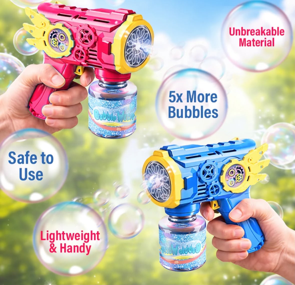 AUTOMATIC BUBBLE GUN TOY – FUN BUBBLE BLASTER FOR KIDS