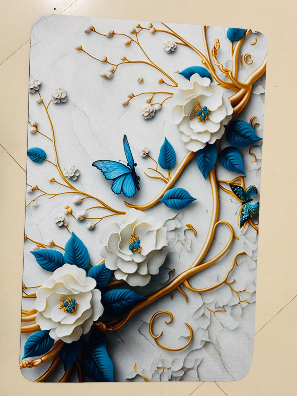 3D  FLOOR MAT – LUXURY FLORAL DESIGN